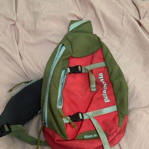 Patagonia Olive Green and Red Backpack